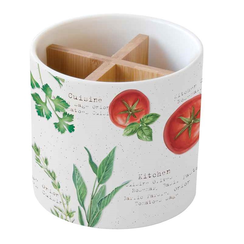 Porcelain cutlery holder in colour box