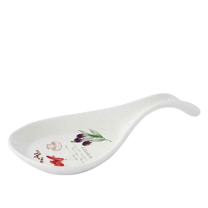 Porcelain spoon rest in colour box
