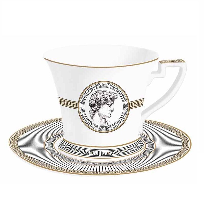 Porcelain breakfast cup & saucer in colour box