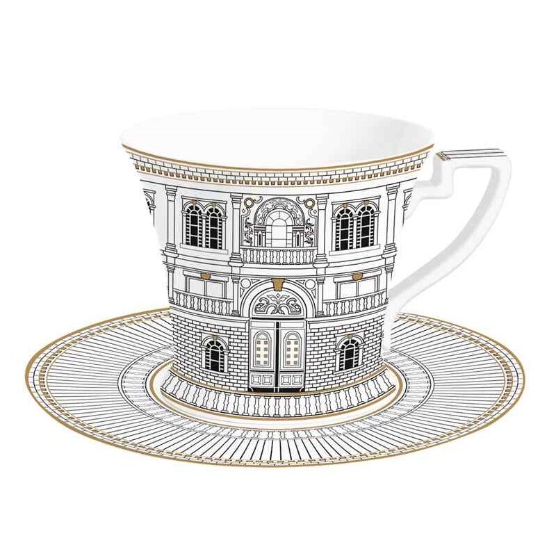Porcelain breakfast cup & saucer in colour box