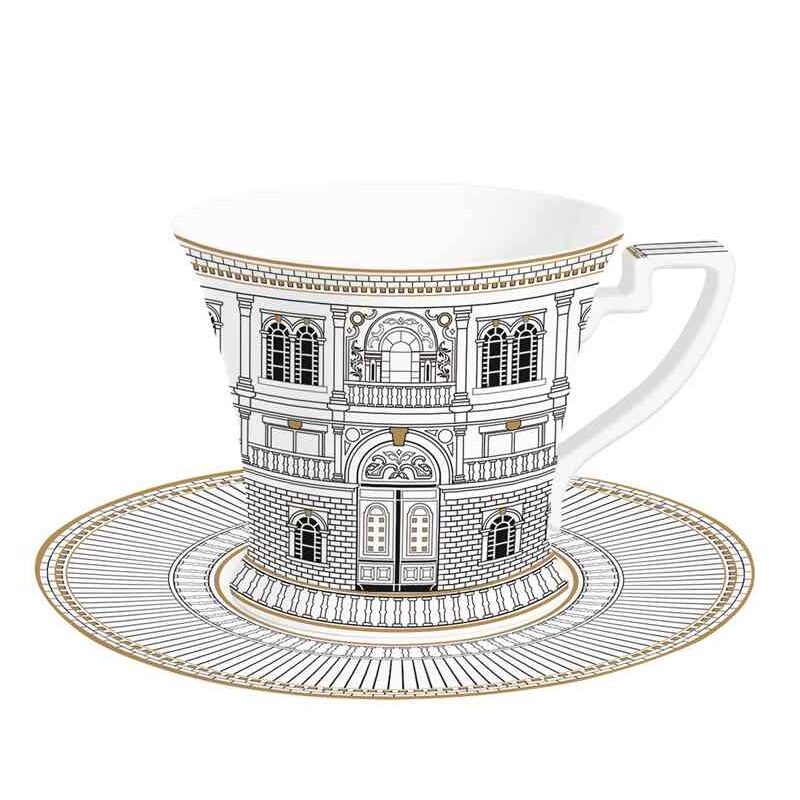 Porcelain cup & saucer in colour box