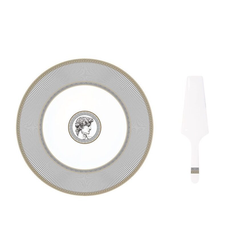 Porcelain cake serving set in colour box