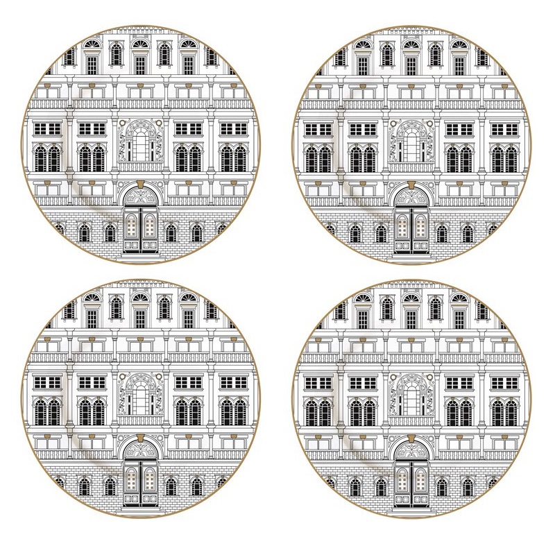 Zestaw 4 talerzy z porcelany
