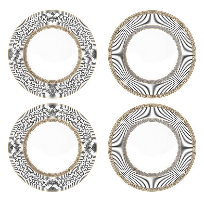 Set 4 porcelain dessert plates in gift box
