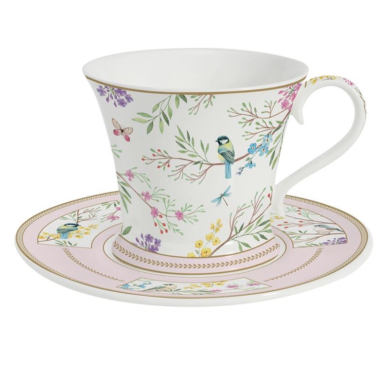 Porcelain breakfast cup & saucer in colour box