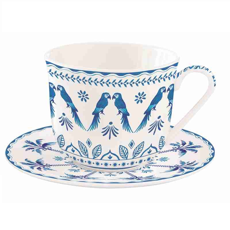 Porcelain breakfast cup & saucer in colour box