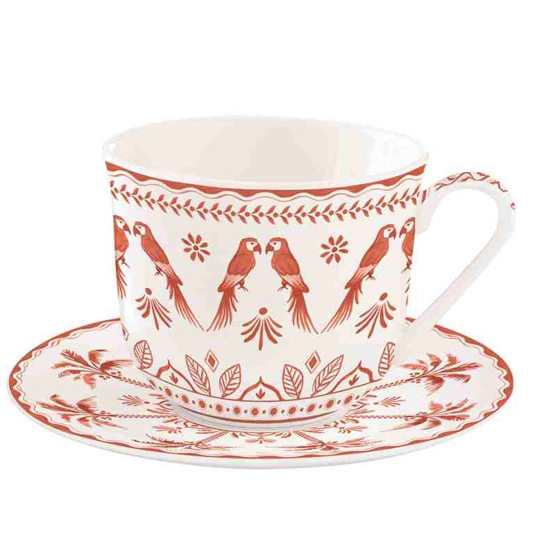 Porcelain breakfast cup & saucer in colour box