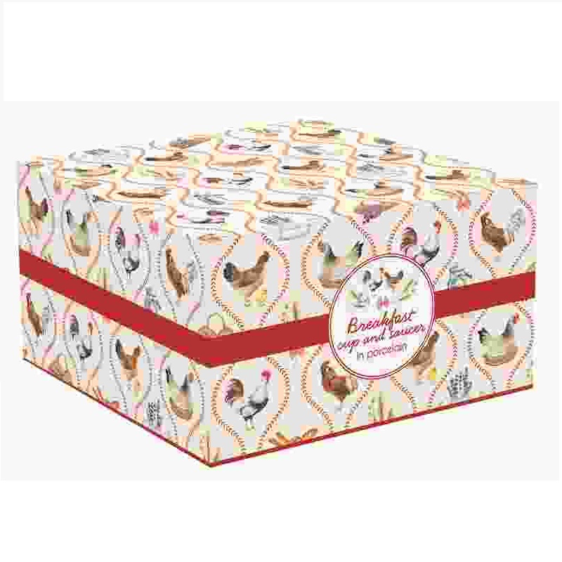 Porcelain breakfast cup & saucer in colour box