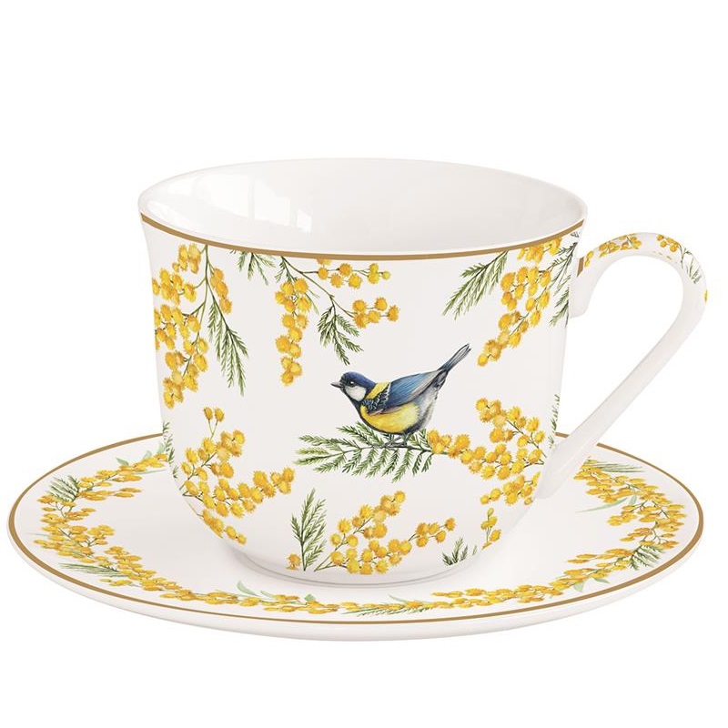 Porcelain breakfast cup & saucer in colour box