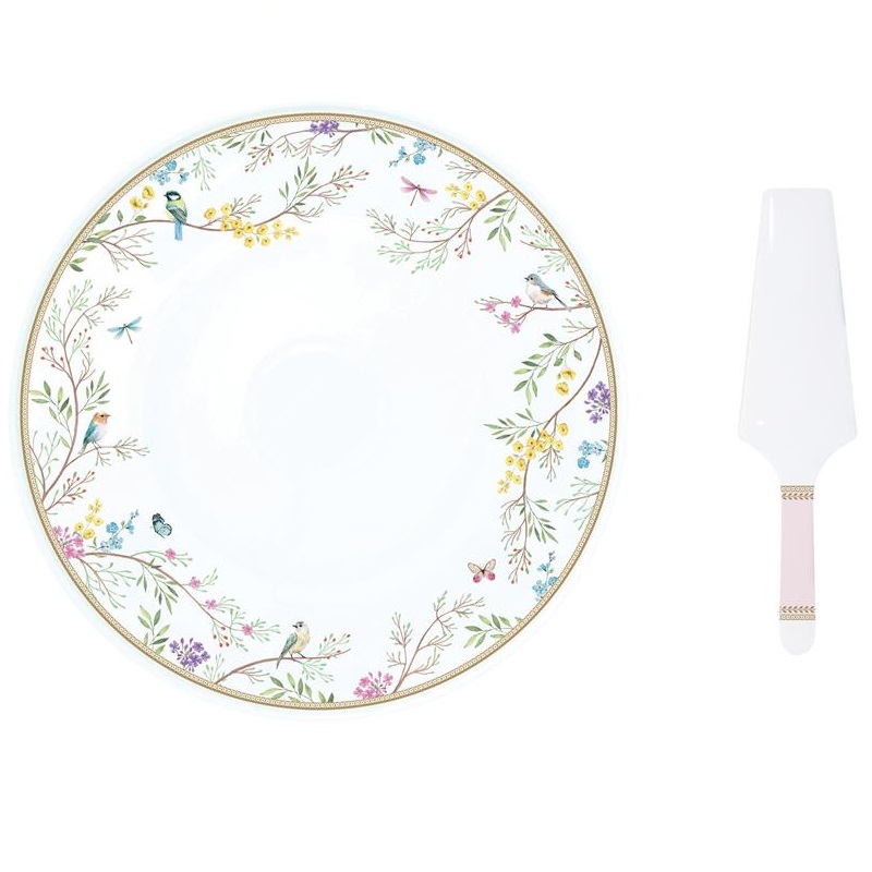Porcelain cake serving set in colour box
