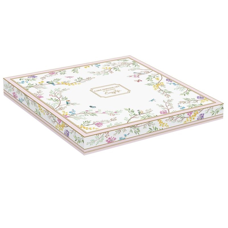 Porcelain cake serving set in colour box