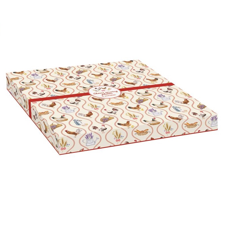 Porcelain cheese serving platter in colour 
box