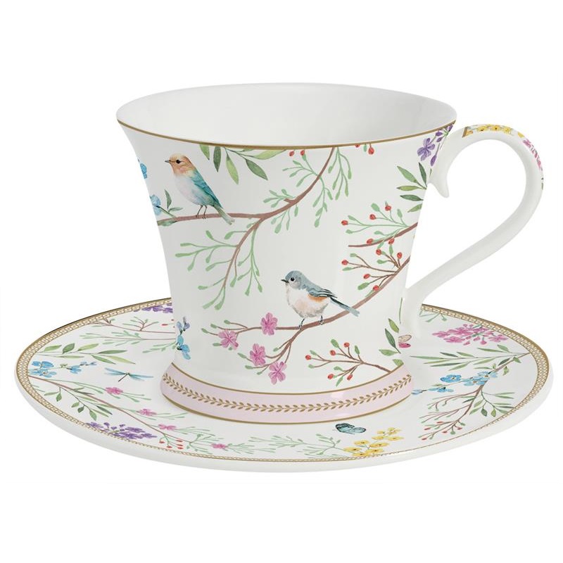 Porcelain cup & saucer in colour box