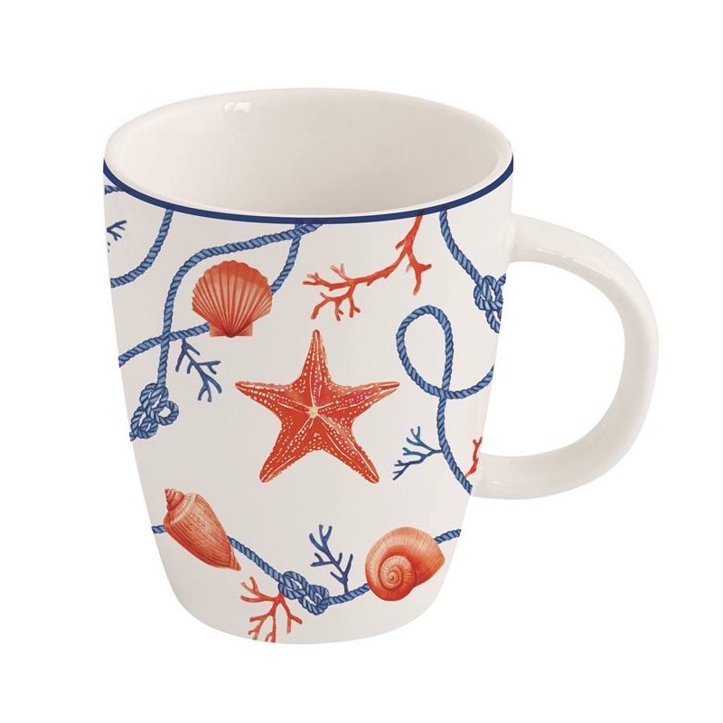 Porcelain mug with embossed design in 
colour box