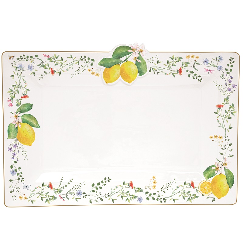 Porcelain serving platter in colour box