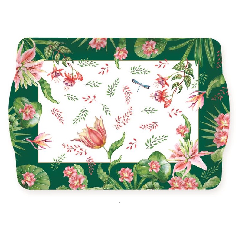 Rectangular tray with handles