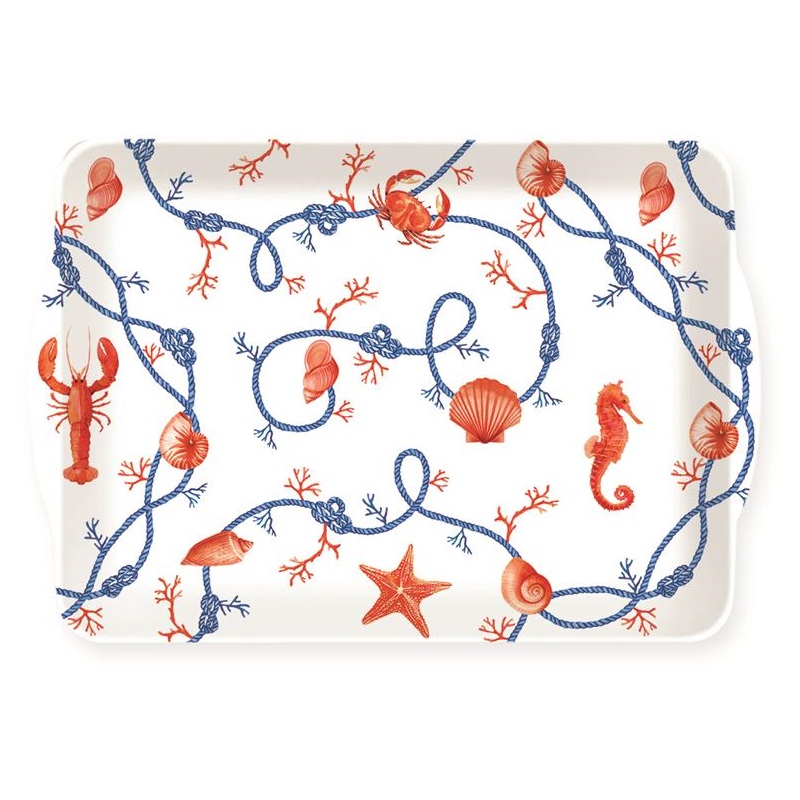Rectangular tray with handles
