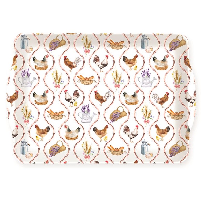 Rectangular tray with handles