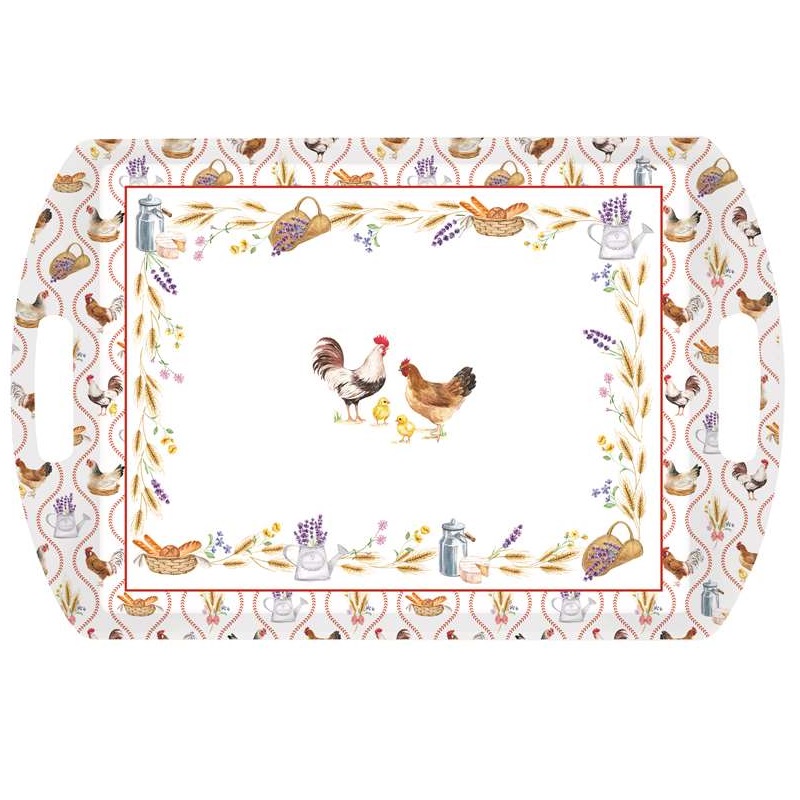 Rectangular tray with handles