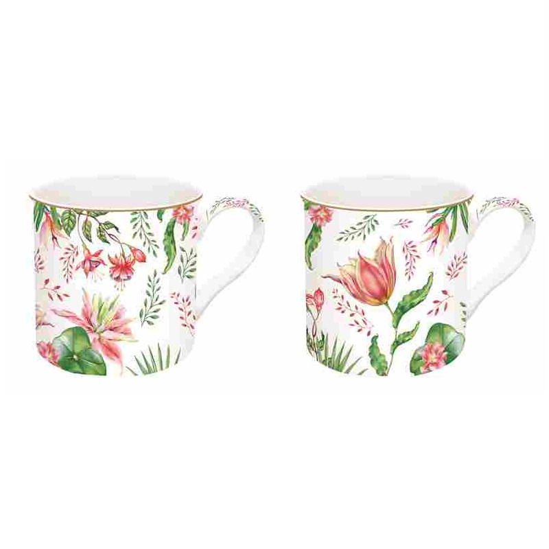 Set 2 high quality porcelain mugs in gift box