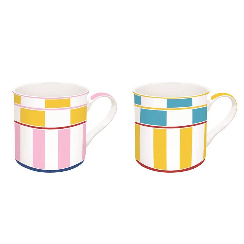 Set 2 high quality porcelain mugs in gift box