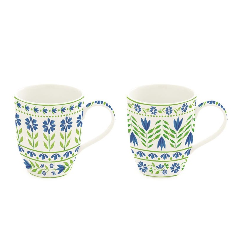 Set 2 porcelain mugs in colour box