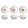 Set 3 porcelain bowls with embossed design 
in col