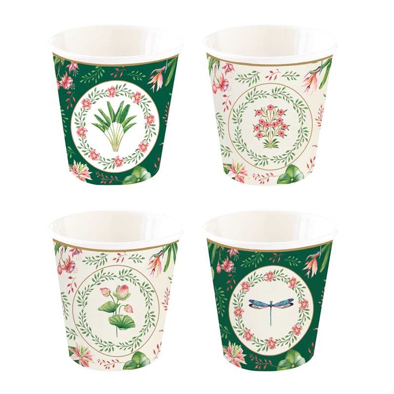 Set 4 porcelain coffee cups in gift box