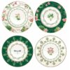 Set 4 porcelain dessert plates in gift box