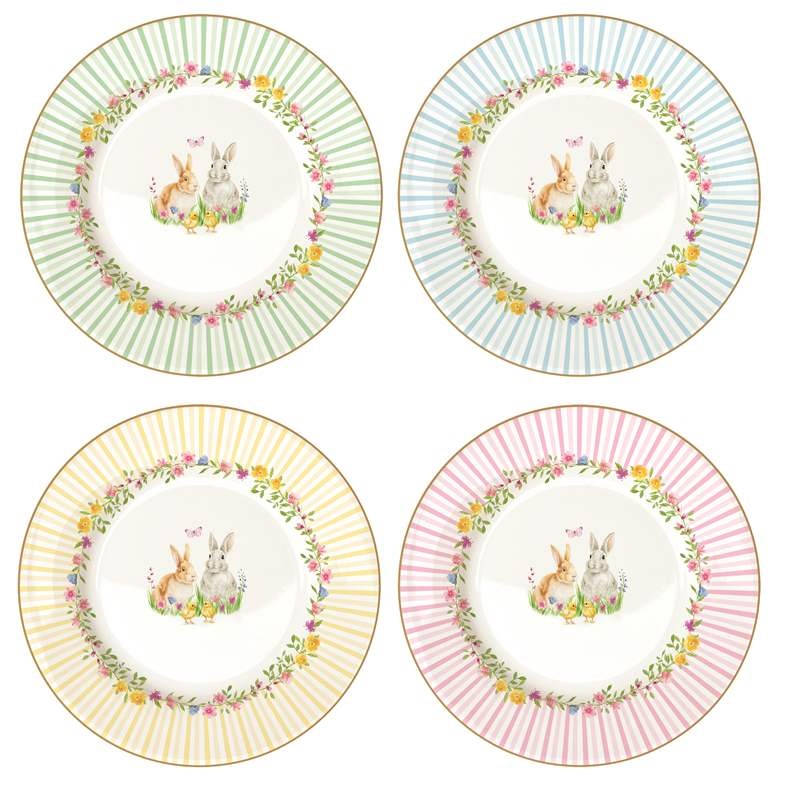 Set 4 porcelain dessert plates in gift box