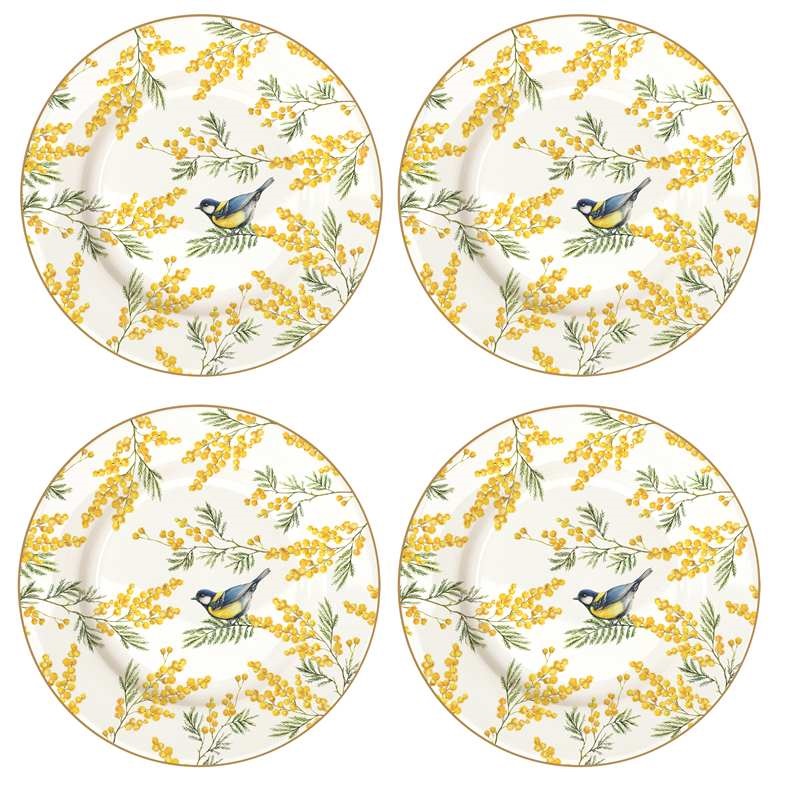 Set 4 porcelain dessert plates in gift box