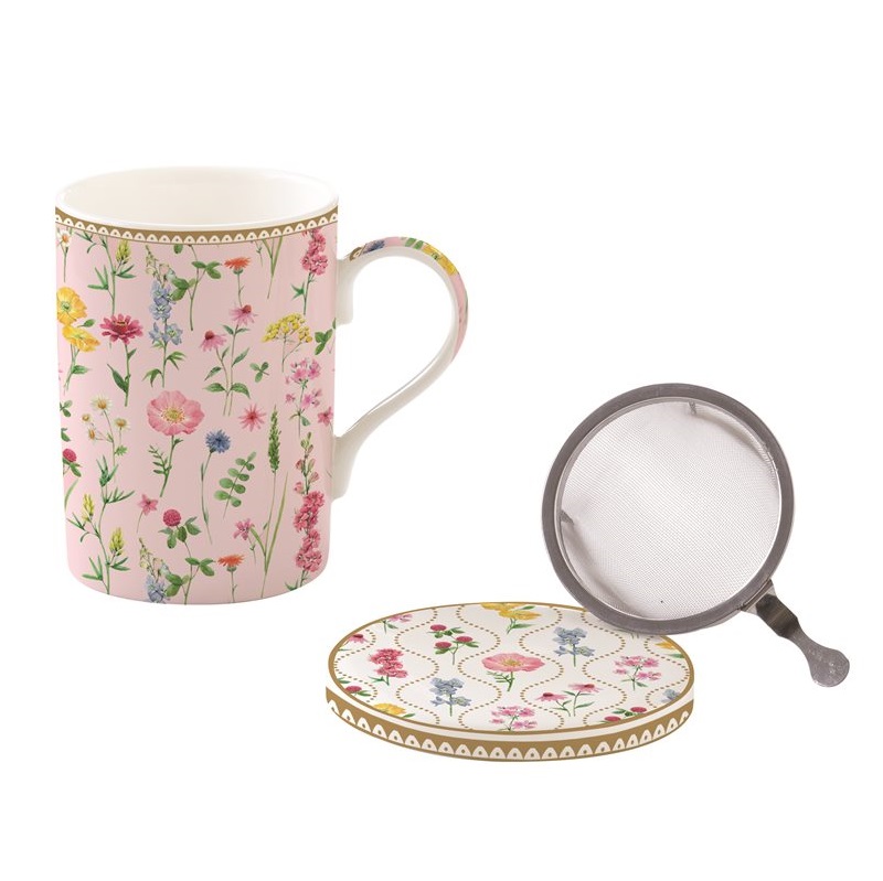 High quality porcelain mug with lid coaster and me