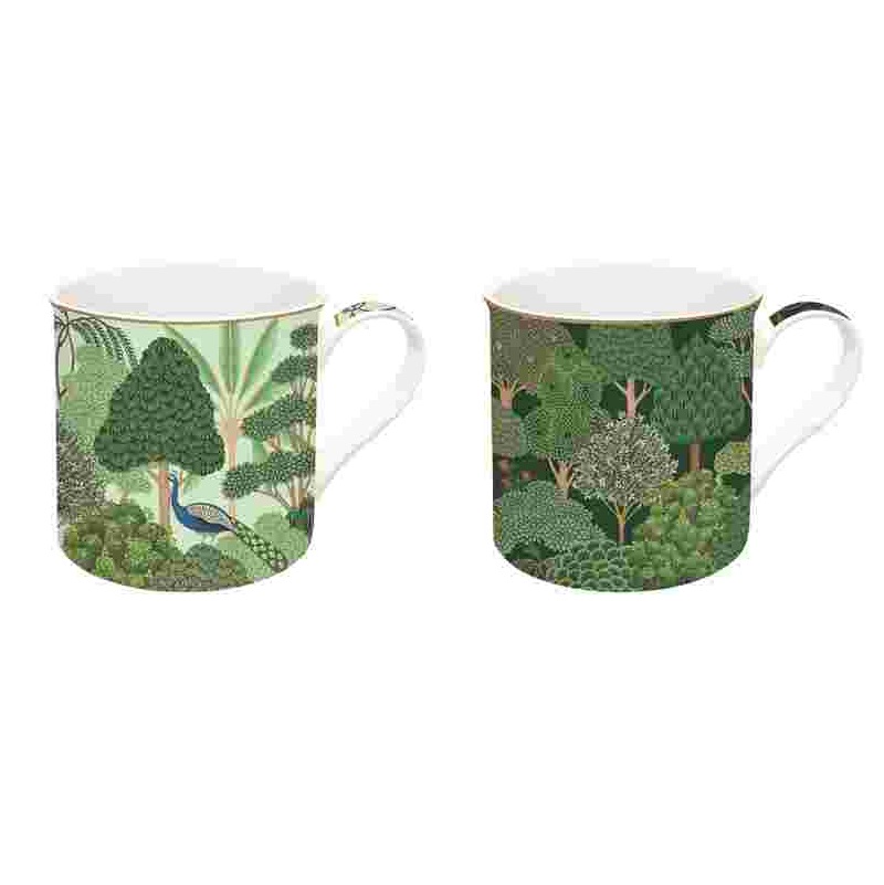 Set 2 high quality porcelain mugs in gift box
