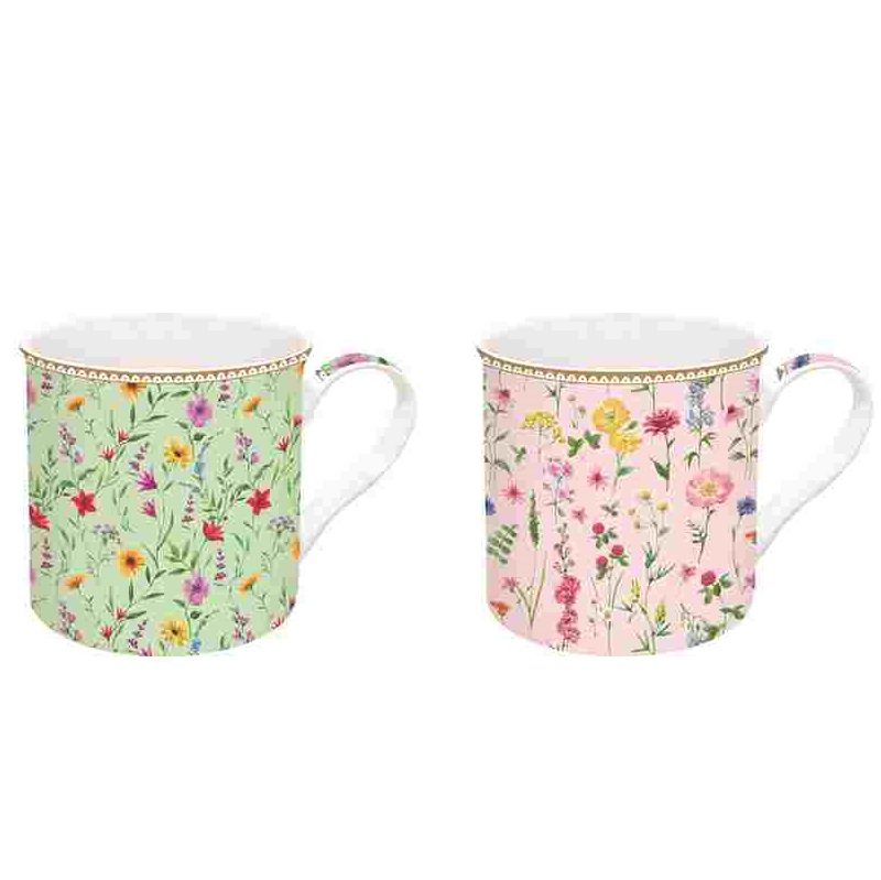 Set 2 high quality porcelain mugs in gift box