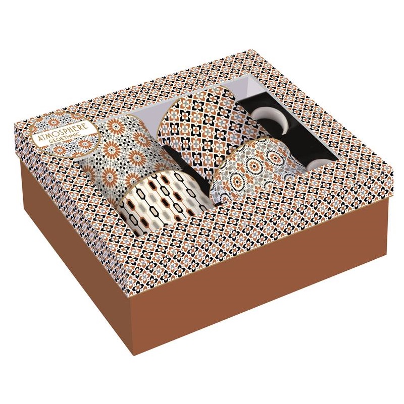 Set 4 high quality porcelain mugs in gift box