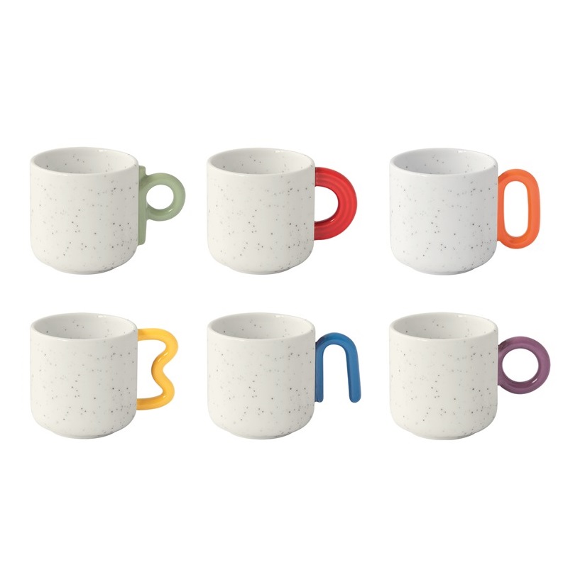 Set 6 assorted porcelain espresso cups in
colour b