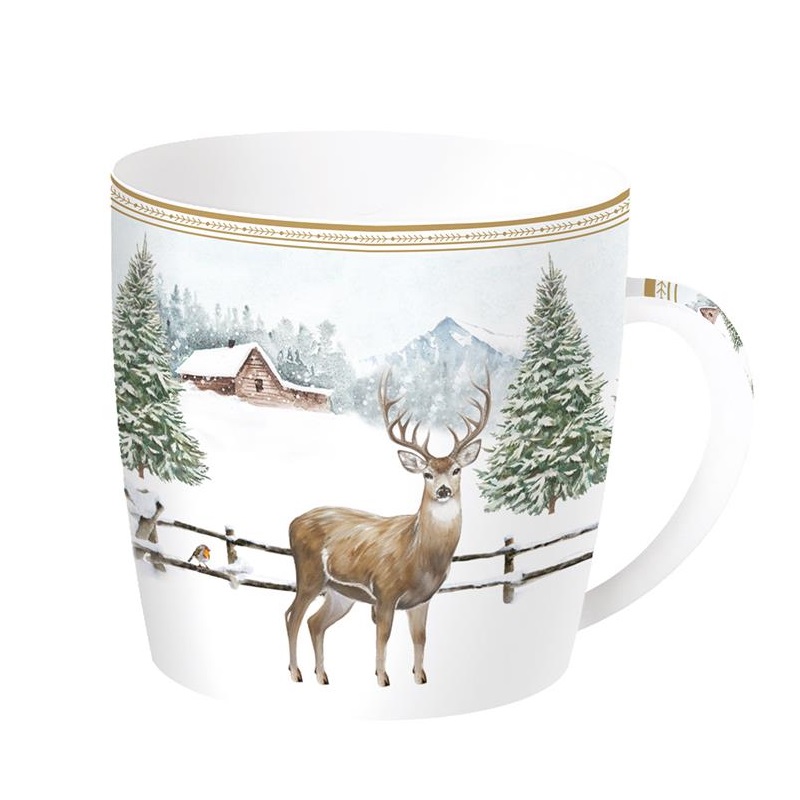 Porcelain mug in tin box