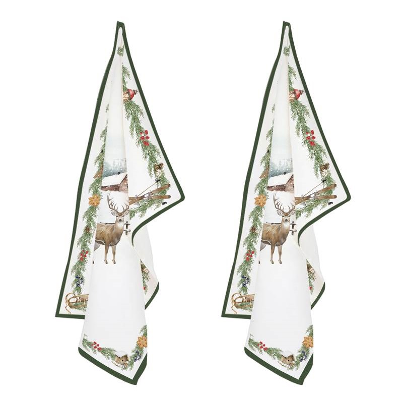 Set 2 kitchen towels 100% cotton