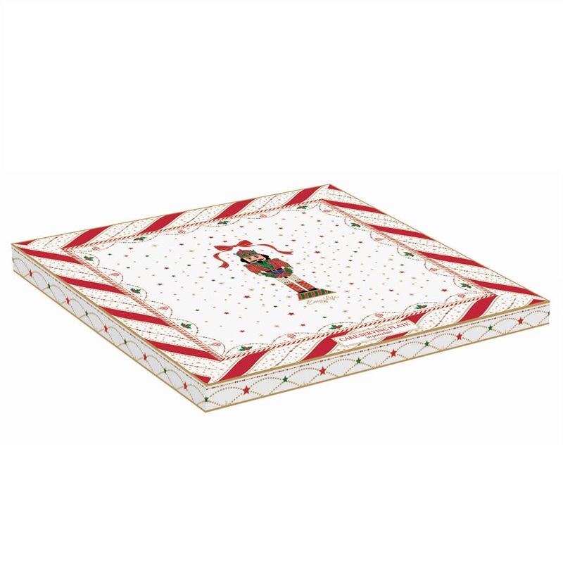 Porcelain cake serving plate in colour box