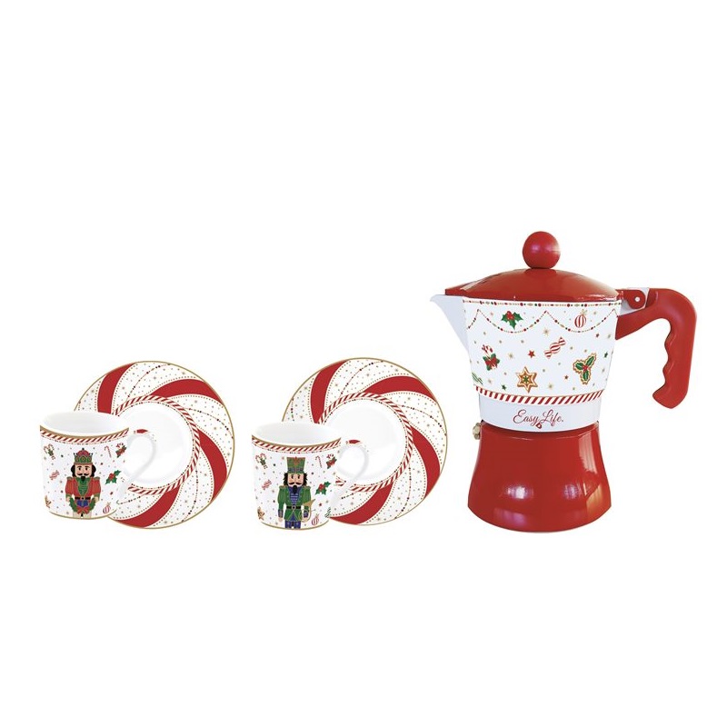 Set 2 assorted porcelain coffee cups & saucers wh