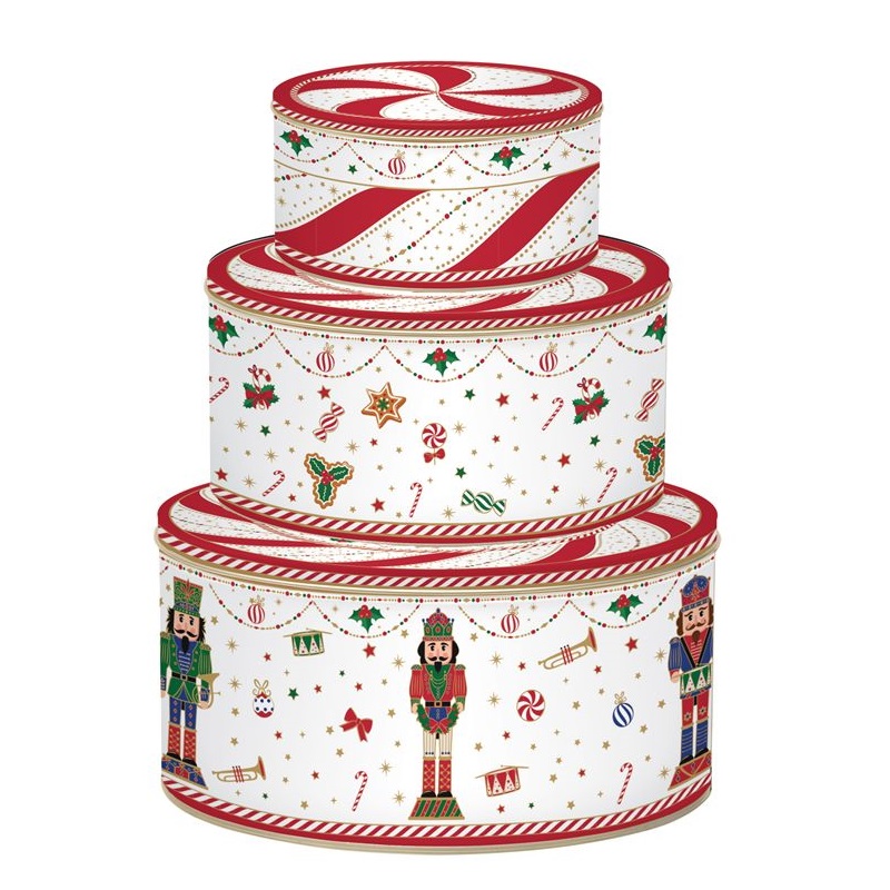 Set 3 nesting tin boxes
