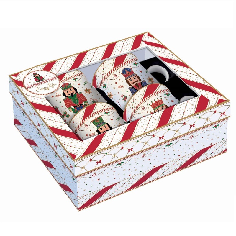 Set 4 high quality porcelain mugs in gift box
