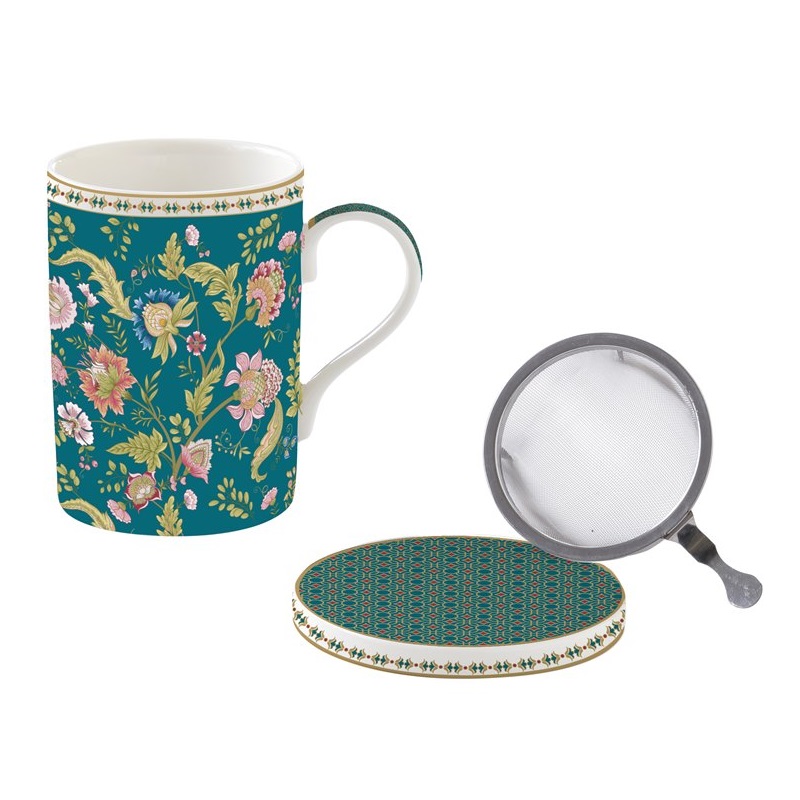 High quality porcelain mug with lid coaster and 
m