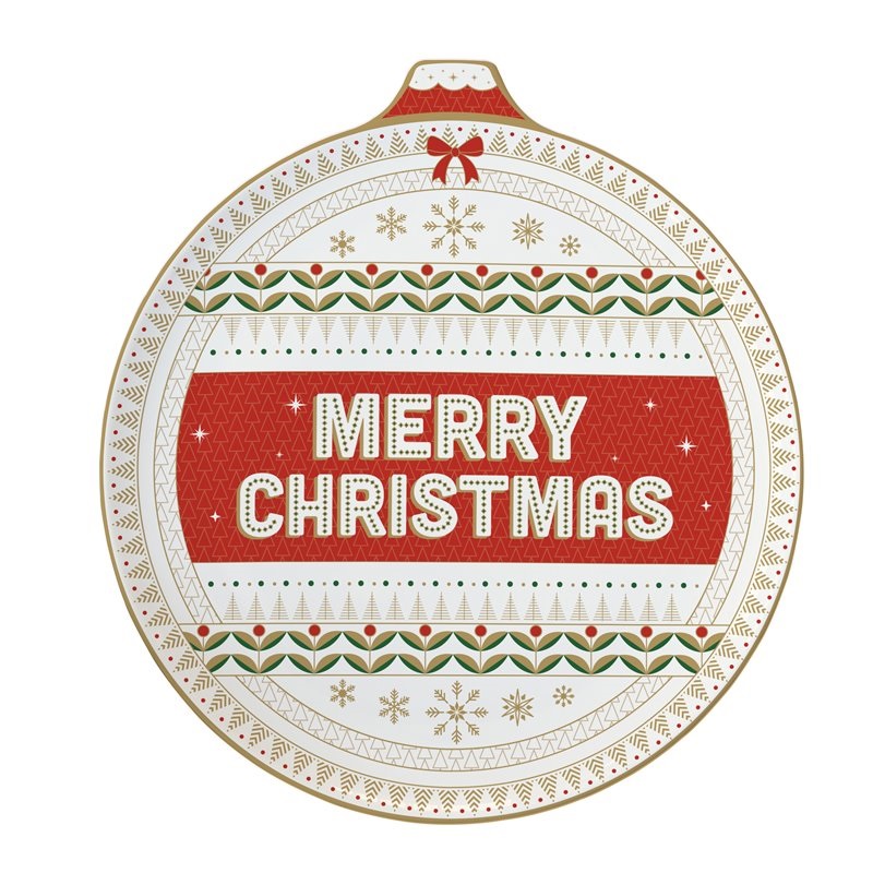 Porcelain Christmas ball plate in colour box