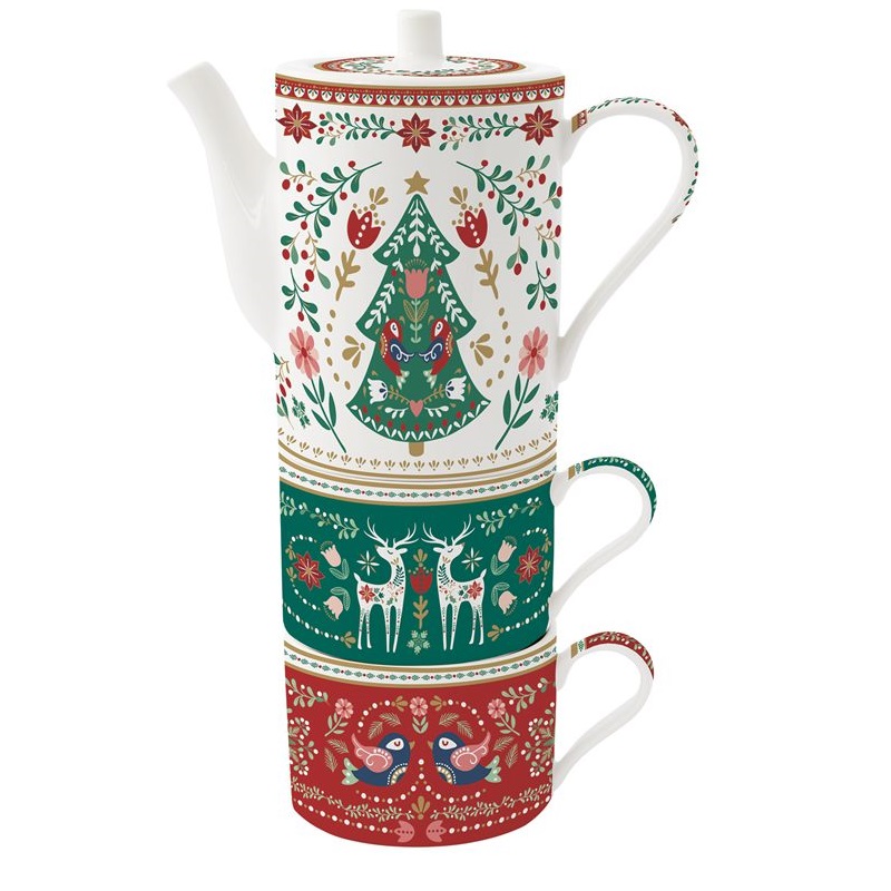 Porcelain Tea for Two in colour box , size: 500 ml