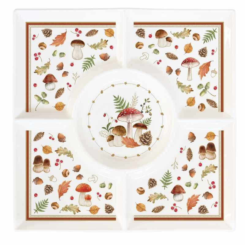 Porcelain appetizer platter in colour box