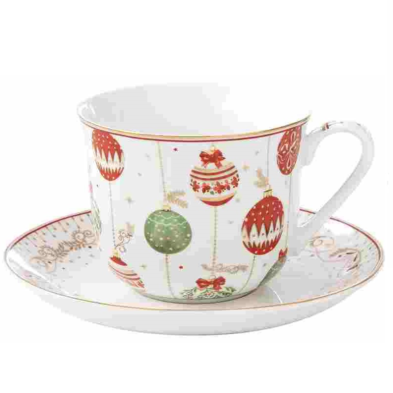 Porcelain breakfast cup & saucer in colour box