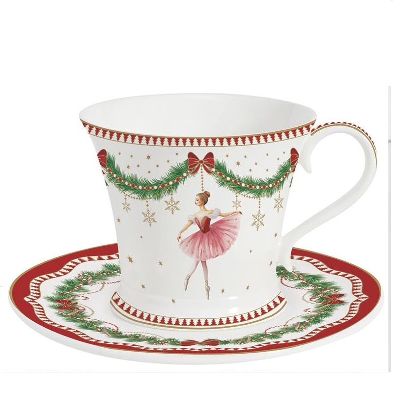Porcelain cup & saucer in colour box