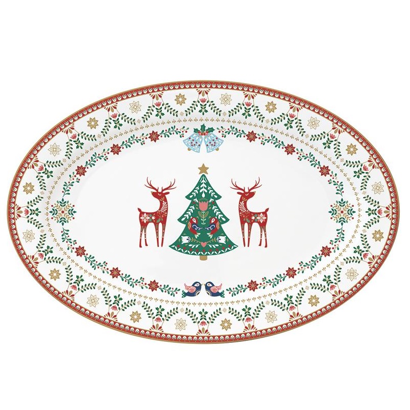 Porcelain serving platter in colour box , size: 35