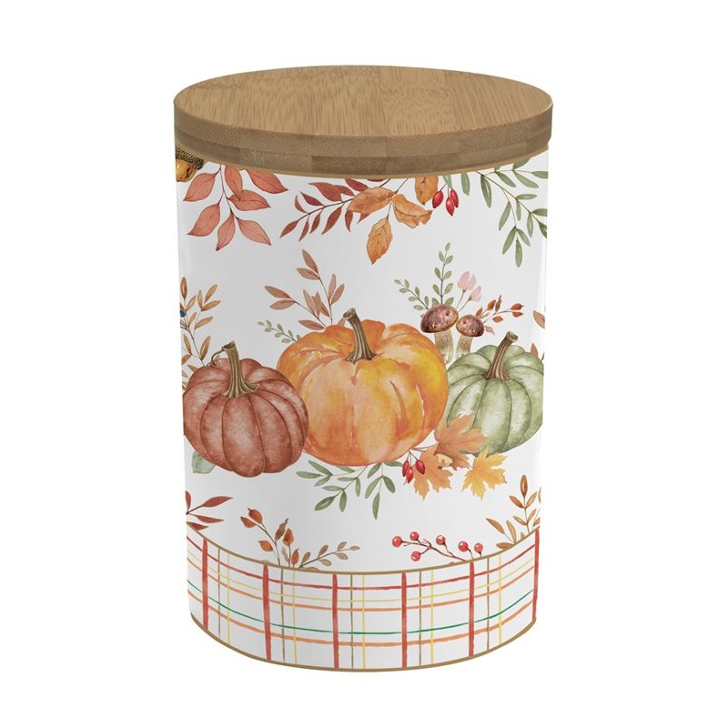 Porcelain storage jar with bamboo lid in colour b